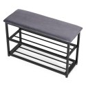 Szafka na buty z siedziskiem regał ławka tapicerowana 80 cm 2 półki ModernHome
