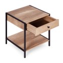 Szafka nocna z szufladą i półką stolik kawowy jasny dąb loftowy ModernHome
