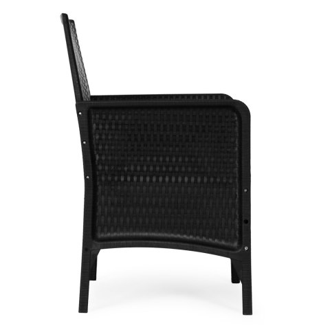 Zestaw 2x fotel ogrodowy z poduszką komplet krzeseł na balkon taras ogród czarny MultiGarden