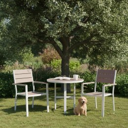 Zestaw 2 krzeseł ogrodowych na taras balkon stal HDPE - białe MultiGarden