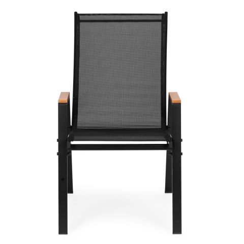 Zestaw 2x krzesło ogrodowe komplet na taras balkon czarne MultiGarden