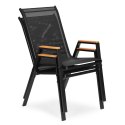 Zestaw 2x krzesło ogrodowe komplet na taras balkon czarne MultiGarden