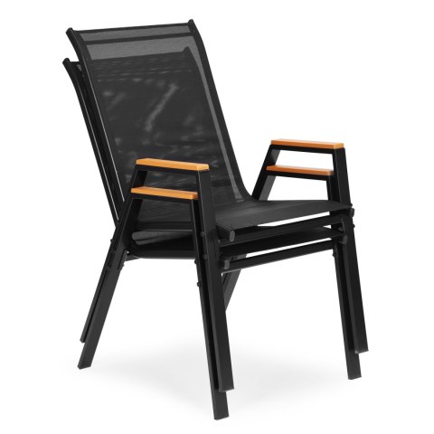 Zestaw 2x krzesło ogrodowe komplet na taras balkon czarne MultiGarden