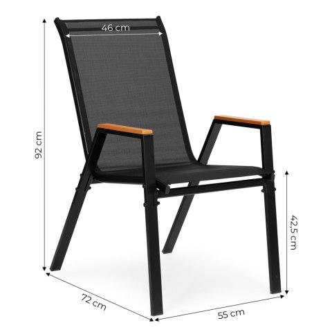 Zestaw 2x krzesło ogrodowe komplet na taras balkon czarne MultiGarden