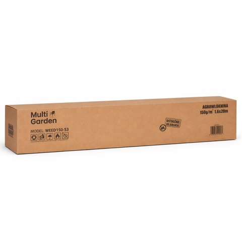 Agrowłóknina czarna agrotkanina UV 150g mata antychwastowa 1,6x20m kołki MulltiGarden