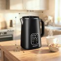 Czajnik elektryczny bezprzewodowy 1,7l smart z regulacją temperatury obrotowy czarny