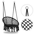 Fotel wiszący boho huśtawka ogrodowa bocianie gniazdo czarny MultiGarden