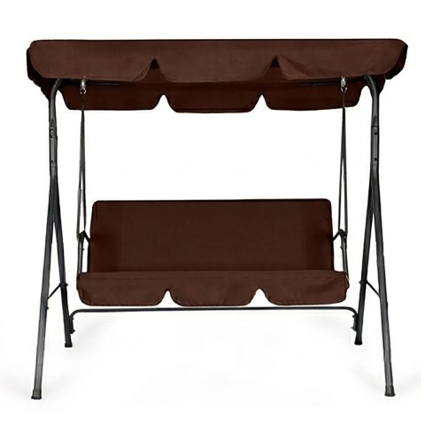 Huśtawka ogrodowa 3-osobowa bujana wolnostojąca stalowa brązowa MultiGarden