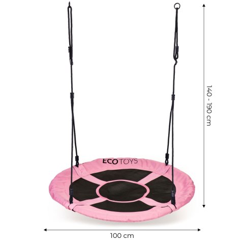 Huśtawka ogrodowa bocianie gniazdo 100 cm różowa ECOTOYS