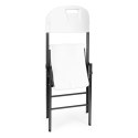 Komplet 4 krzeseł składanych zestaw cateringowy metal HDPE białe MultiGarden