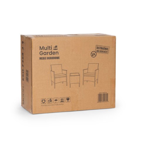 Komplet mebli ogrodowych z technorattanu 2 krzesła stolik czarny MultiGarden