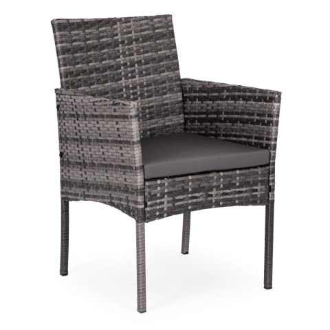 Komplet mebli ogrodowych z technorattanu 2 krzesła stolik szary MultiGarden