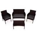 Komplet mebli ogrodowych z technorattanu ławka stolik krzesła ciemny brąz MultiGarden
