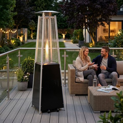 Ogrzewacz parasol gazowy 180 cm grzejnik 11.5 kW na ogród patio reduktor wąż pokrowiec MultiGarden