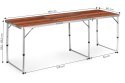 Stolik turystyczny stół składany kemping brązowy blat 180x60 cm MultiGarden