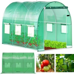 Szklarnia tunel ogrodowy foliowy 4x2,5x2 m 10 m² metalowy stelaż folia UV