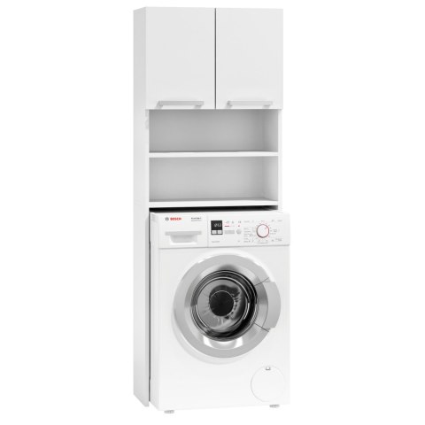 SZAFKA NA PRALKĘ ŁAZIENKOWA BIAŁA SZAFKA Z PÓŁKAMI 183 CM MODERNHOME