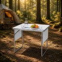 Stolik turystyczny 120x60 cm składany w walizkę 2 półki biały MultiGarden