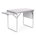 Stolik turystyczny 120x60 cm składany w walizkę 2 półki biały MultiGarden