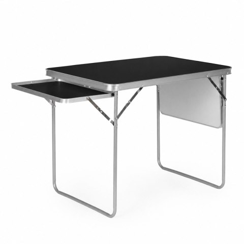 Stolik turystyczny 120x60 cm składany w walizkę 2 półki czarny MultiGarden