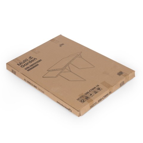 Stolik turystyczny 120x60 cm składany w walizkę 2 półki czarny MultiGarden