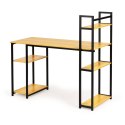 BIURKO KOMPUTEROWE BIUROWE STÓŁ + REGAŁ PÓŁKI LOFT JASNY DĄB MODERNHOME