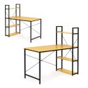 BIURKO KOMPUTEROWE BIUROWE STÓŁ + REGAŁ PÓŁKI LOFT JASNY DĄB MODERNHOME