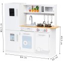 DREWNIANA KUCHNIA DLA DZIECI ŚWIATŁO LED + GARNKI ECOTOYS