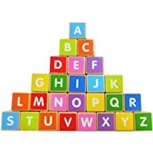 DREWNIANY POCIĄG DUŻE KLOCKI EDUKACYJNE ALFABET ECOTOYS