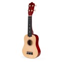 GITARA UKULELE DLA DZIECI DREWNIANA 4 STRUNY NYLONOWE ECOTOYS