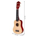 GITARA UKULELE DLA DZIECI DREWNIANA 4 STRUNY NYLONOWE ECOTOYS