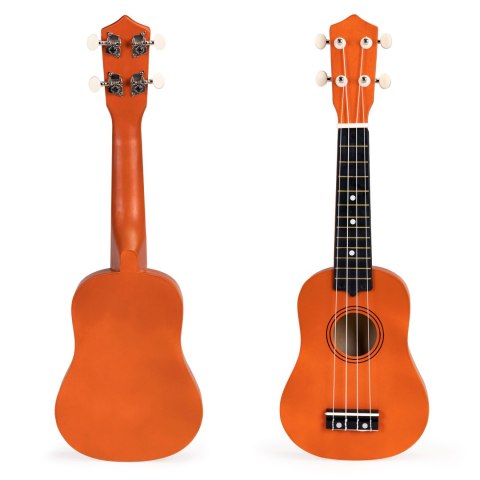 GITARA UKULELE DLA DZIECI DREWNIANA 4 STRUNY NYLONOWE ECOTOYS