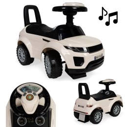 JEŹDZIK DLA DZIECI AUTKO ODPYCHACZ AUTO DŹWIĘKI BIAŁY