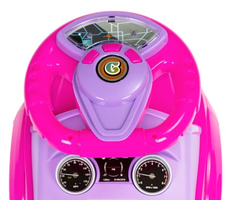 JEŹDZIK DLA DZIECI AUTKO ODPYCHACZ AUTO DŹWIĘKI RÓŻOWY