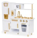 KUCHNIA DLA DZIECI DREWNIANA DUŻA BIAŁO-ZŁOTA ECOTOYS
