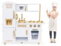 KUCHNIA DLA DZIECI DREWNIANA DUŻA BIAŁO-ZŁOTA ECOTOYS