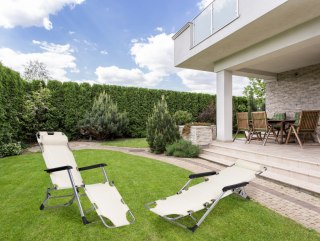 LEŻAK FOTEL OGRODOWY PLAŻOWY SKŁADANY 2W1 LEŻANKA BEŻOWY MULTIGARDEN