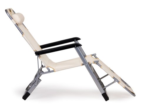 LEŻAK FOTEL OGRODOWY PLAŻOWY SKŁADANY 2W1 LEŻANKA BEŻOWY MULTIGARDEN