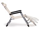 LEŻAK FOTEL OGRODOWY PLAŻOWY SKŁADANY 2W1 LEŻANKA BEŻOWY MULTIGARDEN
