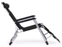 LEŻAK FOTEL OGRODOWY PLAŻOWY SKŁADANY 2W1 LEŻANKA CZARNY MULTIGARDEN