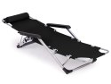 LEŻAK FOTEL OGRODOWY PLAŻOWY SKŁADANY 2W1 LEŻANKA CZARNY MULTIGARDEN