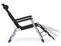 LEŻAK FOTEL OGRODOWY PLAŻOWY SKŁADANY 2W1 LEŻANKA CZARNY MULTIGARDEN