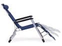 LEŻAK FOTEL OGRODOWY PLAŻOWY SKŁADANY 2W1 LEŻANKA NIEBIESKI MULTIGARDEN