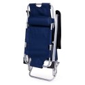 LEŻAK FOTEL OGRODOWY PLAŻOWY SKŁADANY 2W1 LEŻANKA NIEBIESKI MULTIGARDEN
