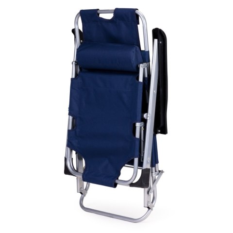 LEŻAK FOTEL OGRODOWY PLAŻOWY SKŁADANY 2W1 LEŻANKA NIEBIESKI MULTIGARDEN