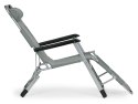 LEŻAK FOTEL OGRODOWY PLAŻOWY SKŁADANY 2W1 LEŻANKA SZARY MULTIGARDEN