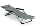 LEŻAK FOTEL OGRODOWY PLAŻOWY SKŁADANY 2W1 LEŻANKA SZARY MULTIGARDEN