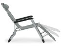 LEŻAK FOTEL OGRODOWY PLAŻOWY SKŁADANY 2W1 LEŻANKA SZARY MULTIGARDEN