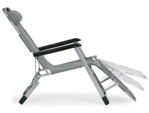 LEŻAK FOTEL OGRODOWY PLAŻOWY SKŁADANY 2W1 LEŻANKA SZARY MULTIGARDEN
