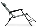 LEŻAK OGRODOWY Z ZAGŁÓWKIEM SKŁADANA KONSTRUKCJA SZARY MULTIGARDEN